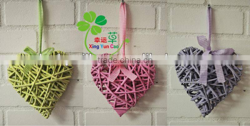 Christmas wicker hearts hanging gift pendants