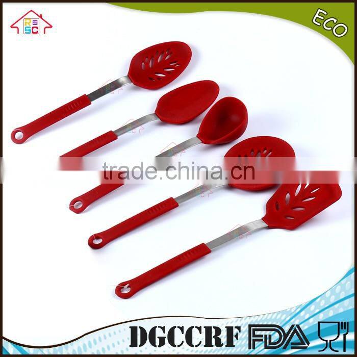 NBRSC FDA Stainless Steel Kitchen Utensil Premium Silicone Cooking Utensils dipper scoop ladle spoon