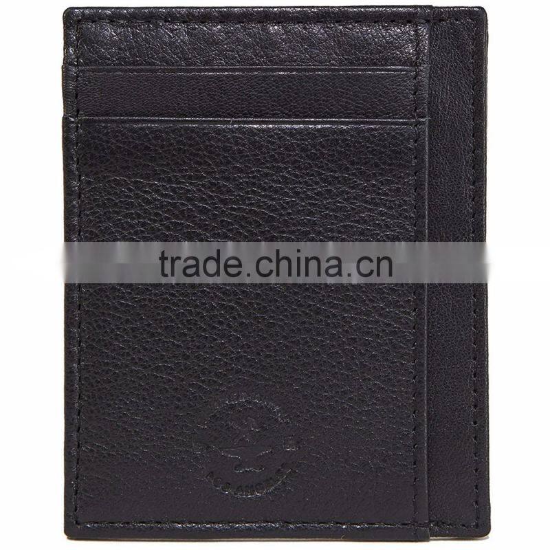 RFID Blocking Minimalist real Leather Slim Front Pocket money clip