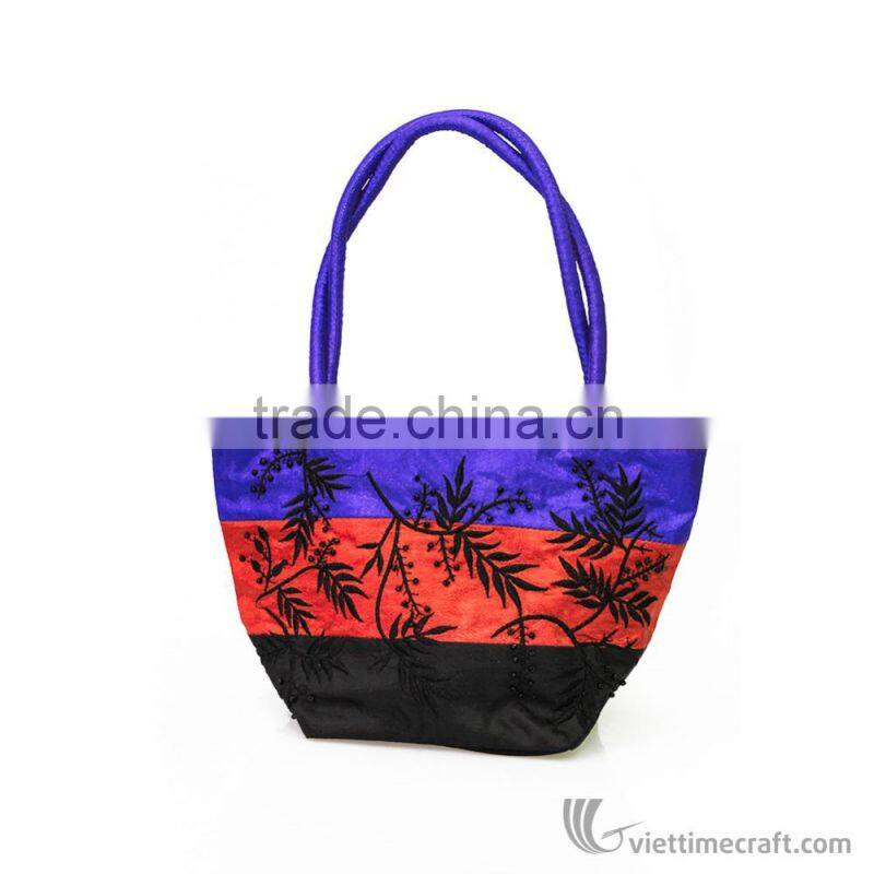 Hand embroidered handbag, elegant colors and designs, available in stock or OEM accepted