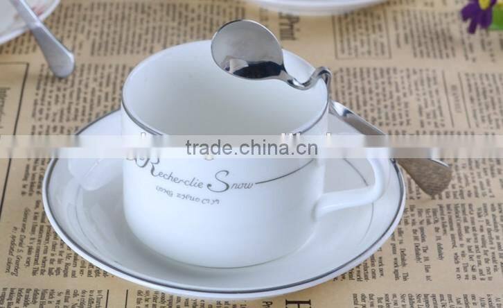 High Quality White Porcelain Coffee Cup With Saucer