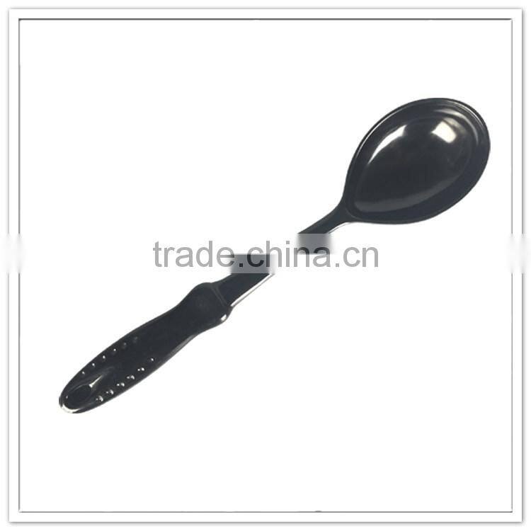 35cm China bulk sell spegahtti spoons, black melamine pasta colander