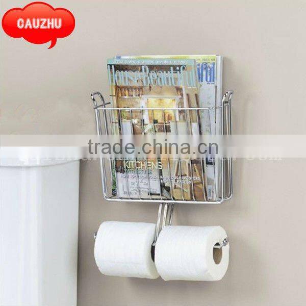 Chrome Wire Wall Mounted Magazine Rack