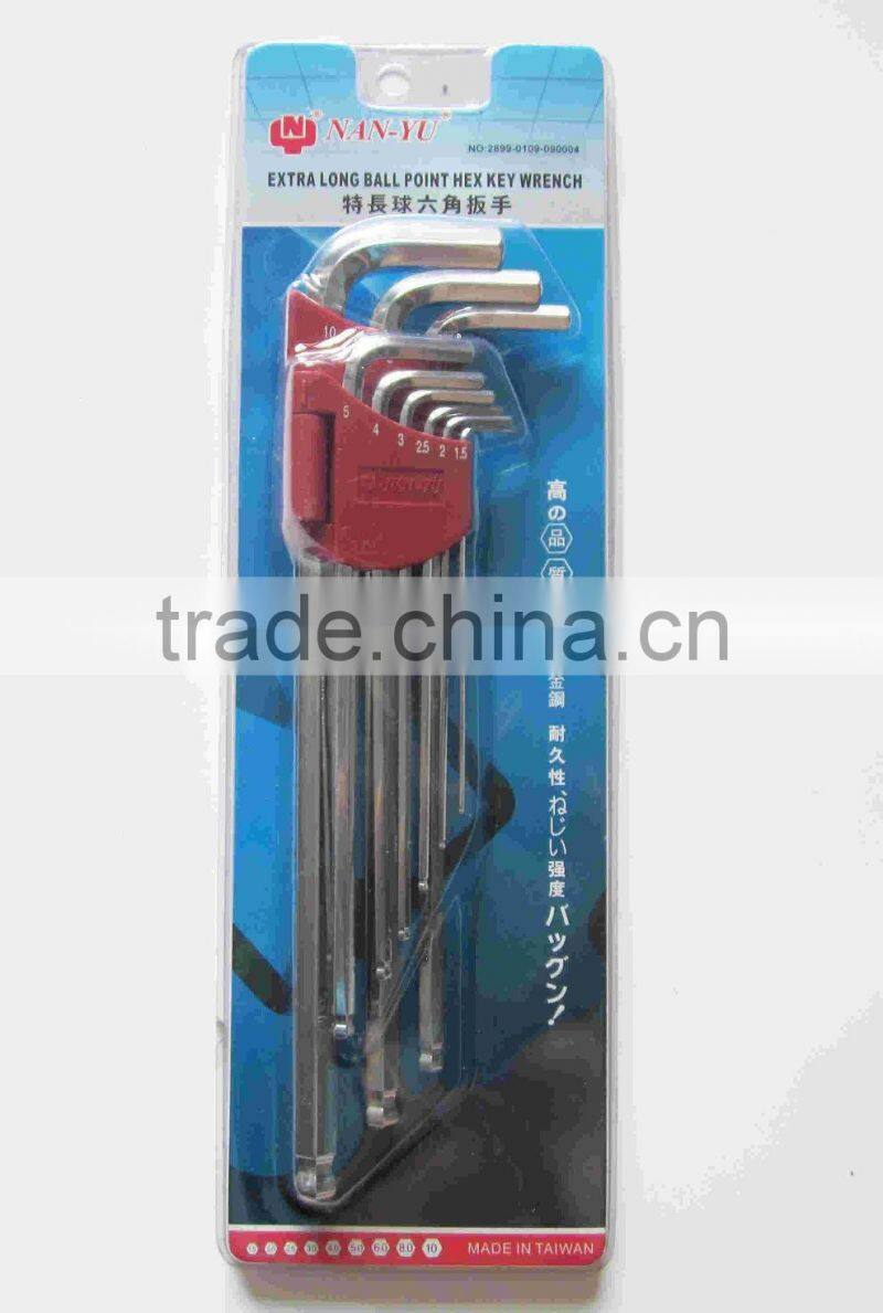 9PC Extra Long Ball Point Hex Key Wrench Set