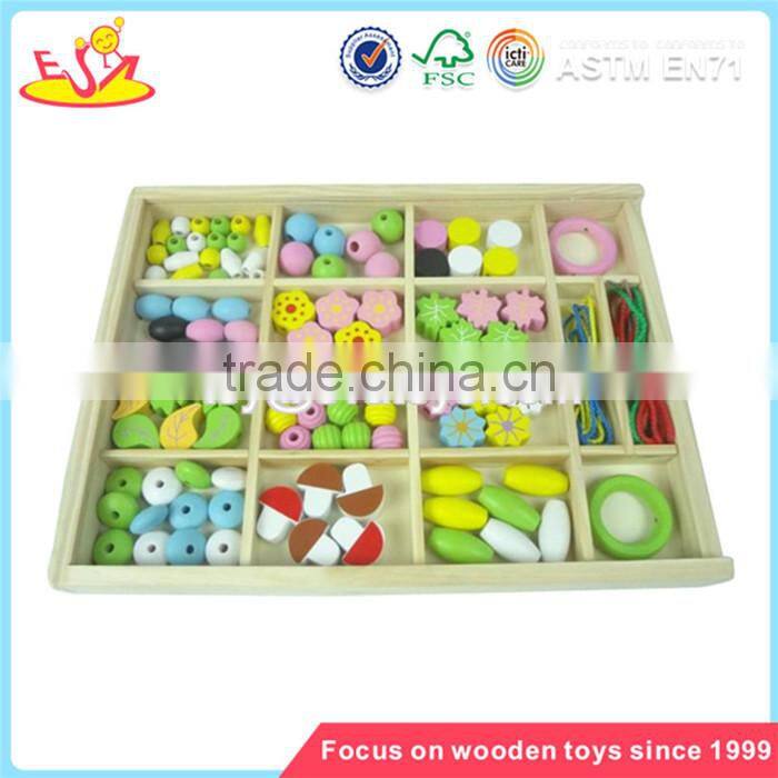 Wholesale diy creative wooden beads box toy high quality kids wooden beads box toy W11E012