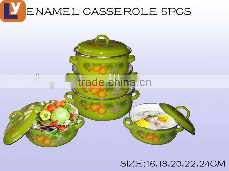 676EDB 6pcs set enamel cookware enamel casserole