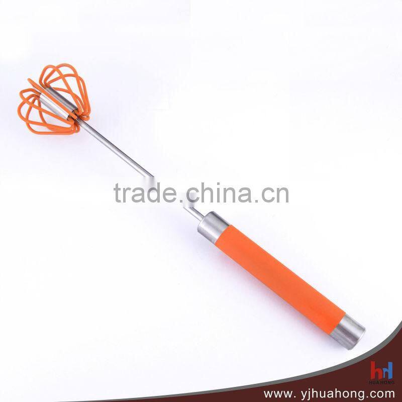 Silicone rotary whisk with non-slip grip handle (HEW-63)