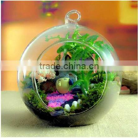 Modern Hanging Clear Round Crystal Glass Vase Flower Balls Terrarium Vases For Wedding Decoration Dia 8 cm