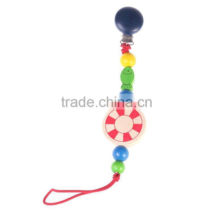 Wooden Baby Pacifier Clip Colorful Pacifier Clip Baby Pacifier Nipple Clip