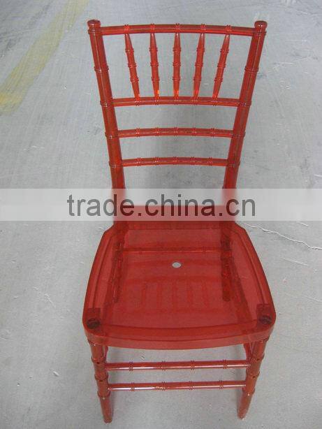 red resin crystal chiavari chair with soft cushion
