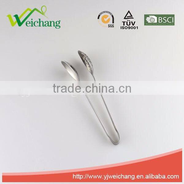 WCL593 Stainless Steel 6 inchs dentate locking Food Tong silver