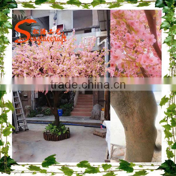 wholasle mini artificial cherry blossom tree plastic artificial cherry blossom tree
