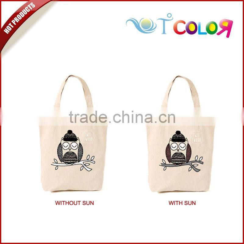 Factory UV color beach bag, fashion lady UV color changing tote