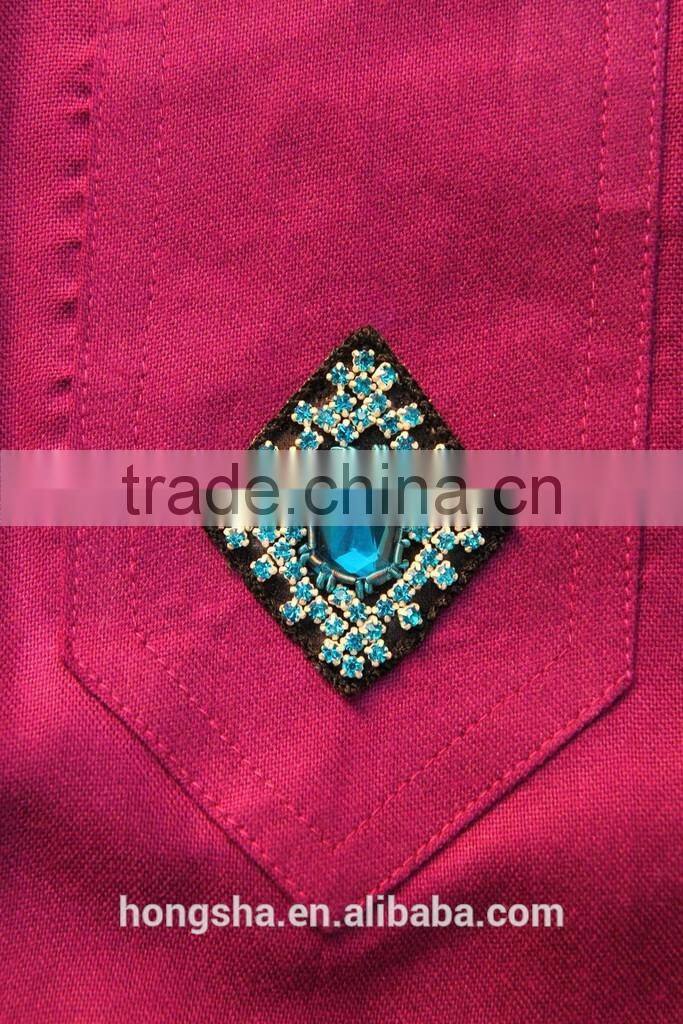 Pakistani Purple Kurti With Front Neck Diamante Buttons Designs HSd7078