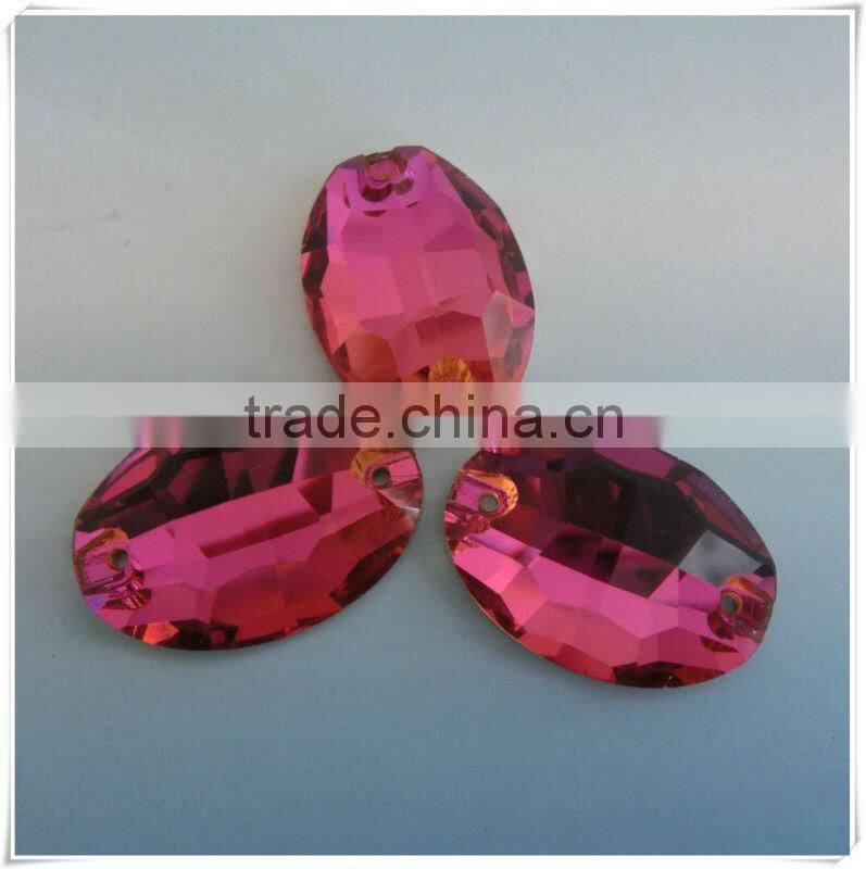 shining oval bicone crystal button beads with two holes