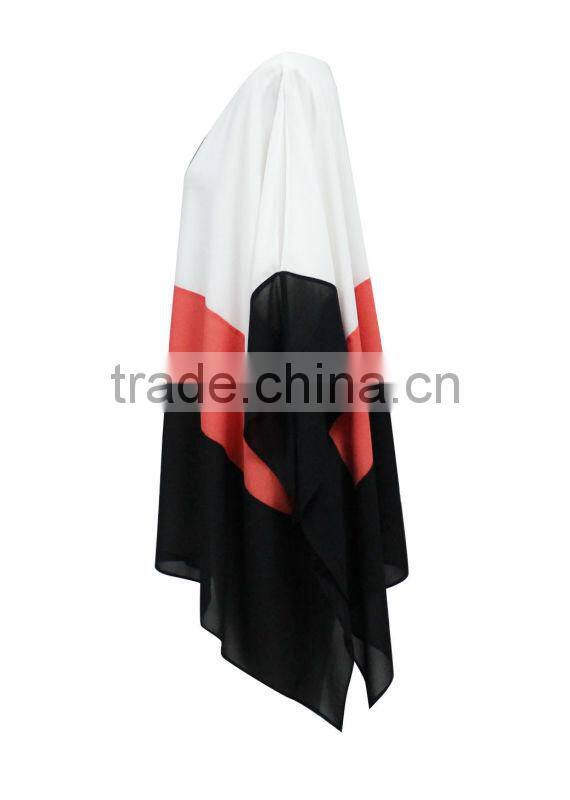 girls/women loose fit white/red/black chiffon blouse patterns