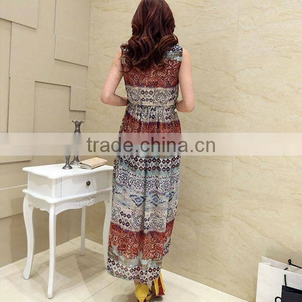 Bohemian floral summer chiffon dress