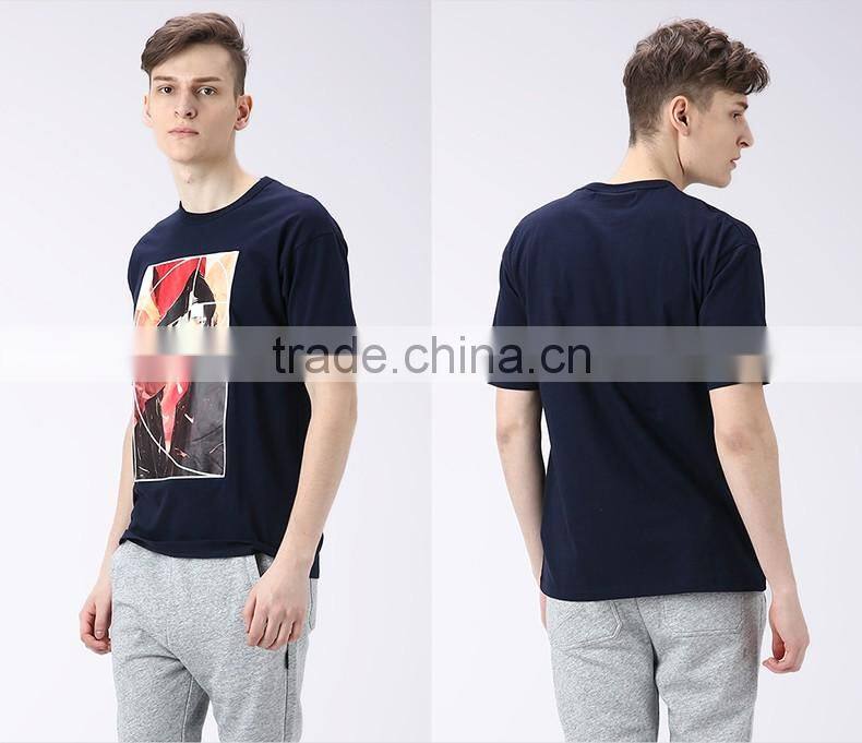 SZXX T324 Lastest Black Custom Design Printed Cotton T-shirt Mens