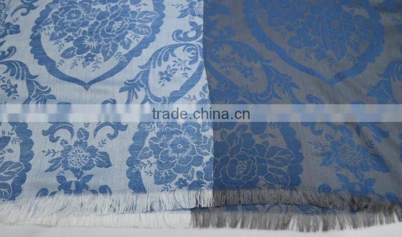 Spring new lady jacquard floral classic scarf 100%rayon