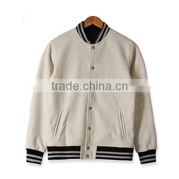 2016new designs custom solid baseball jacket for man