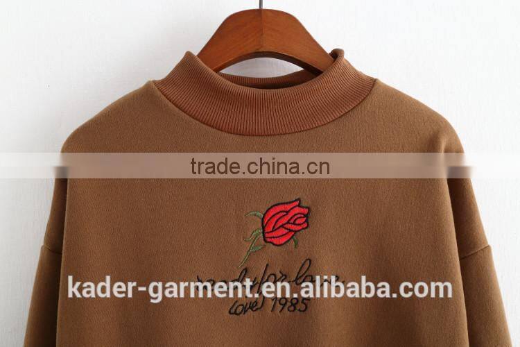 South Korea sweatshirt embroidery women's longsleeve sweatshirt cheap price