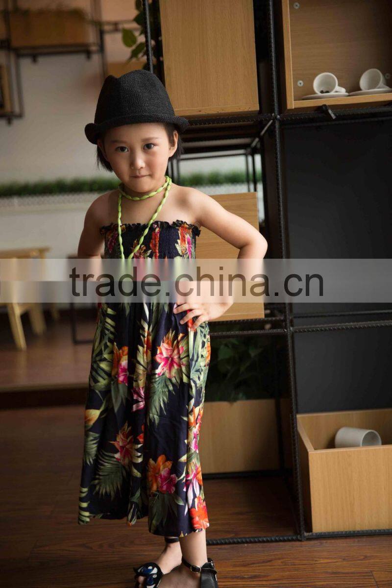 COOL KID ZONE 2016 rayon flower soft baby dress off shoulrder fashion girl baby dress