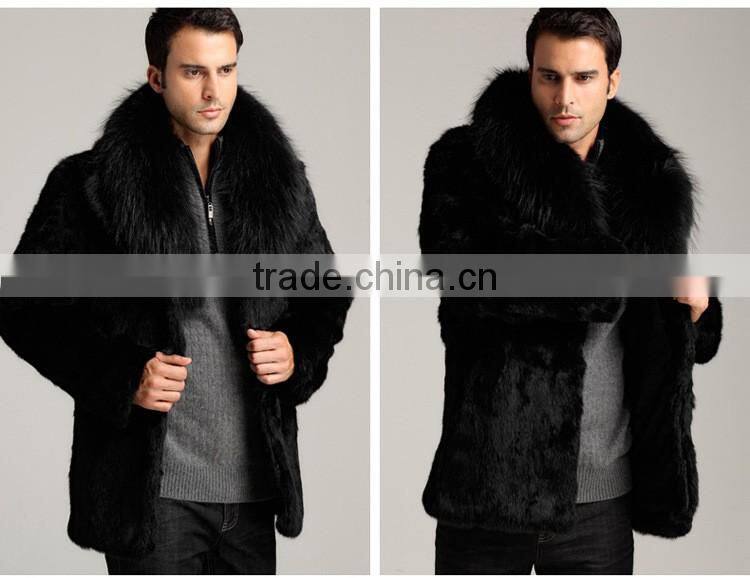 2015 Winter Fashion Mens Faux Fur Coat Thick Warm Jackets Full Length Parka Fox Fur Coats Plus Size Man's overcoat