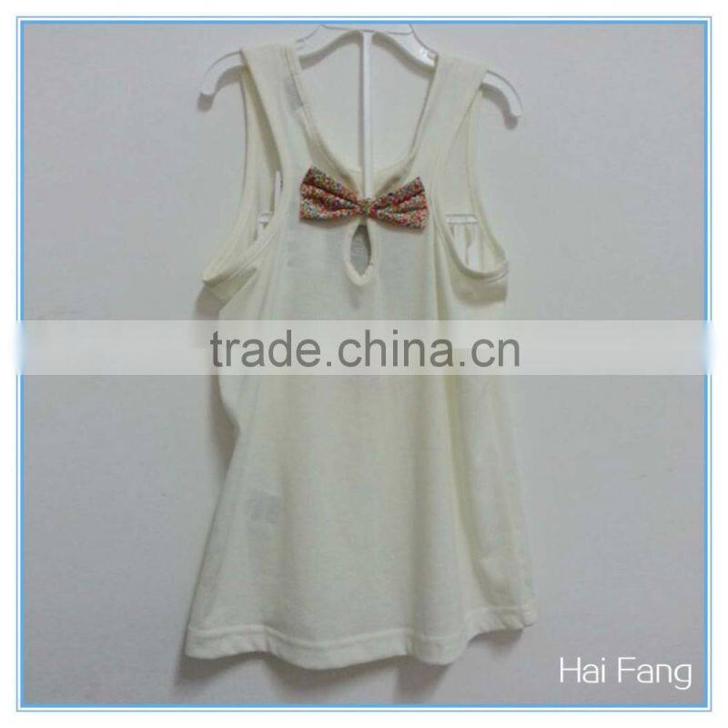 Children Girls OEM Cute Vest, Girls Fashion Summer Hot Vests Tops, Knitted Fabric Underwear Set