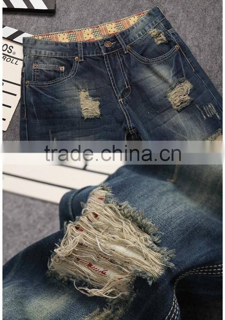 Men Ripped Jeans Wholesale Jeans Pants Top Design Trousers