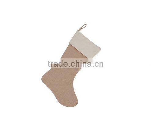 Persobnalized Burlap Christmas stocking