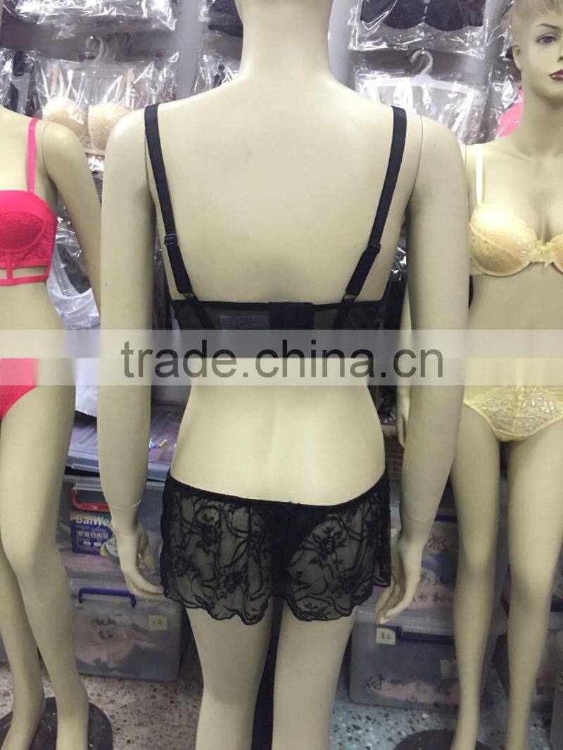 New arrival sexy baby doll with fantasitic decorative flower and lace