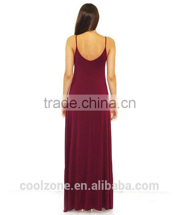 High quality round neck sleeveless maxi new ladies dress 2015
