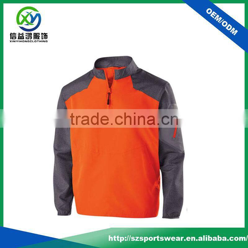 Print pattern on the sleeves and 1/4 zip design men pullover