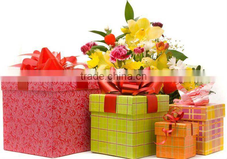 Luxury square design cardboard gift packaging paper flower box