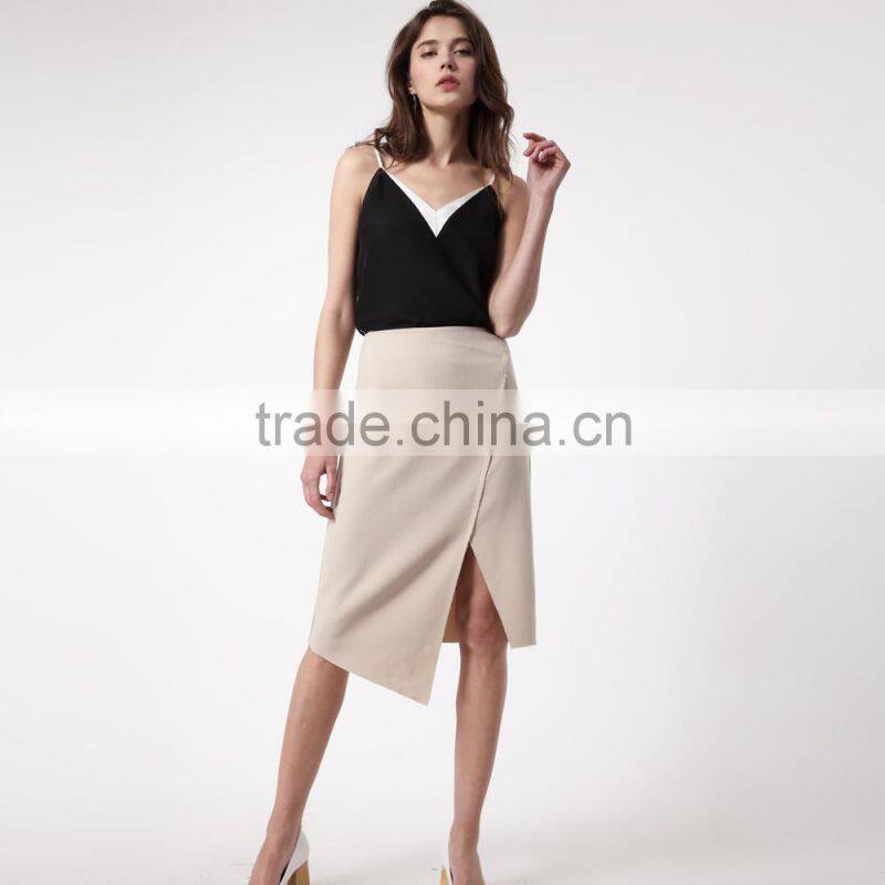 V neck fashion casual summer woman blouse wholesale tank top