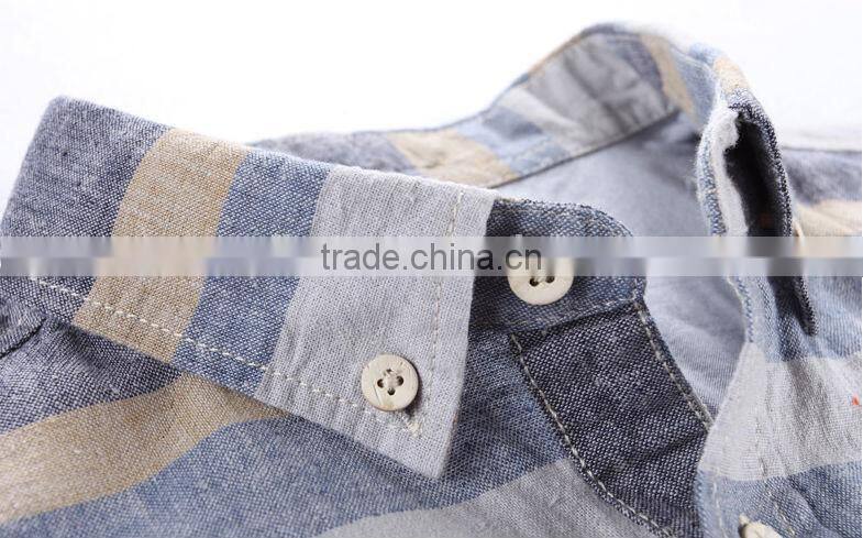 Cool linen & cotton short sleeve men shirt