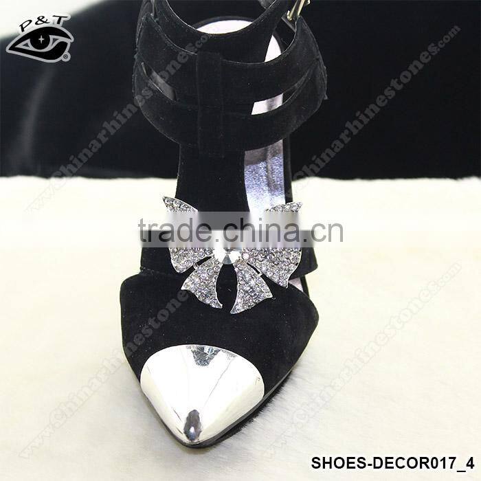 Fashion decorative rhinestone clips for high heel shoes bow rhinestone shoe ornament