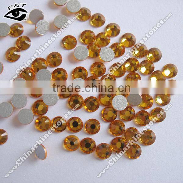 Flat back DMC rhinestone non hotfix silver foiled back crystal SS16 Topaz for dress shoes bags