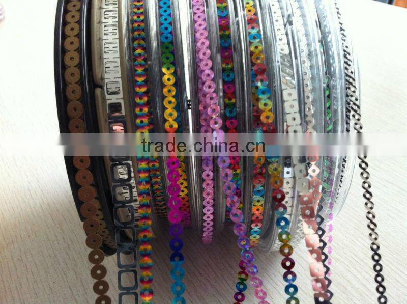 Embroidery sequins reel for garment accessories pet sequin reel spangle sequins