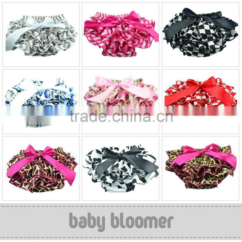 Multicolor satin baby ruffle diaper cover shorts bloomers