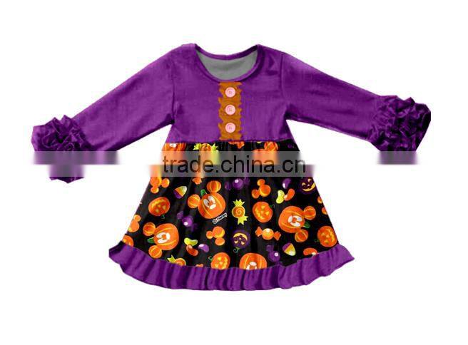 Lovely beautiful Long-sleeved Halloween baby girl clothes lace casual branded boutique girls clothing dress