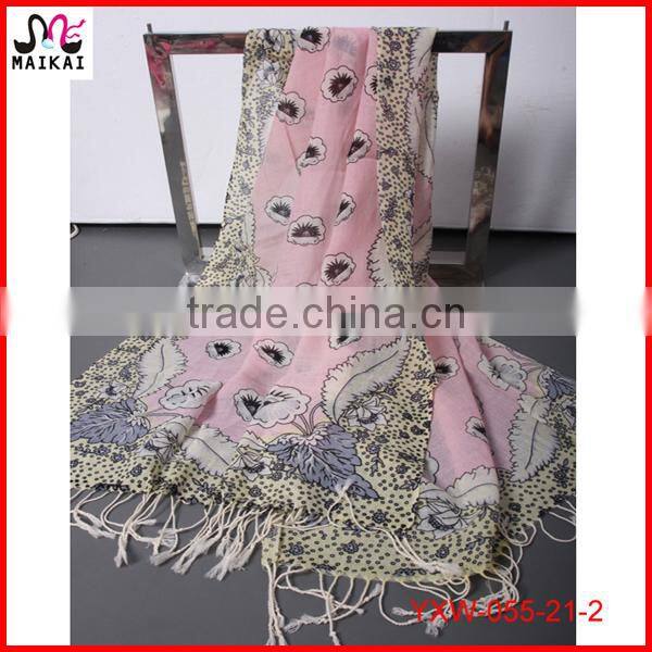 Fashionable new design circle printed wool scarf for women