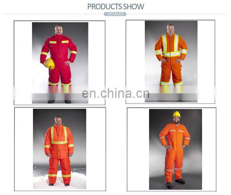 High Quality Cotton Cold Storage Freezer Suits winter coverall with Reflective stripe
