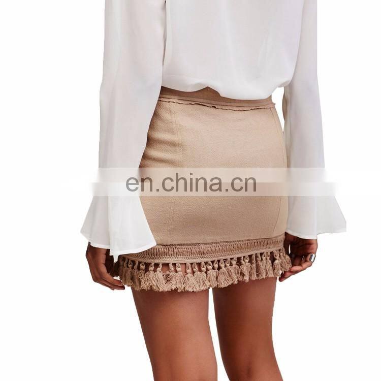 Custom Made Latest Modern Design Winter Ladies Mini Skirts Grils Short High Waist Wrap Skirt