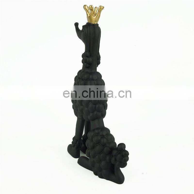 golden crown resin poodle figure