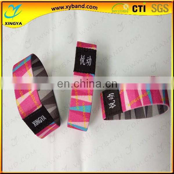 Custom promational polyester elastic wristband for festival