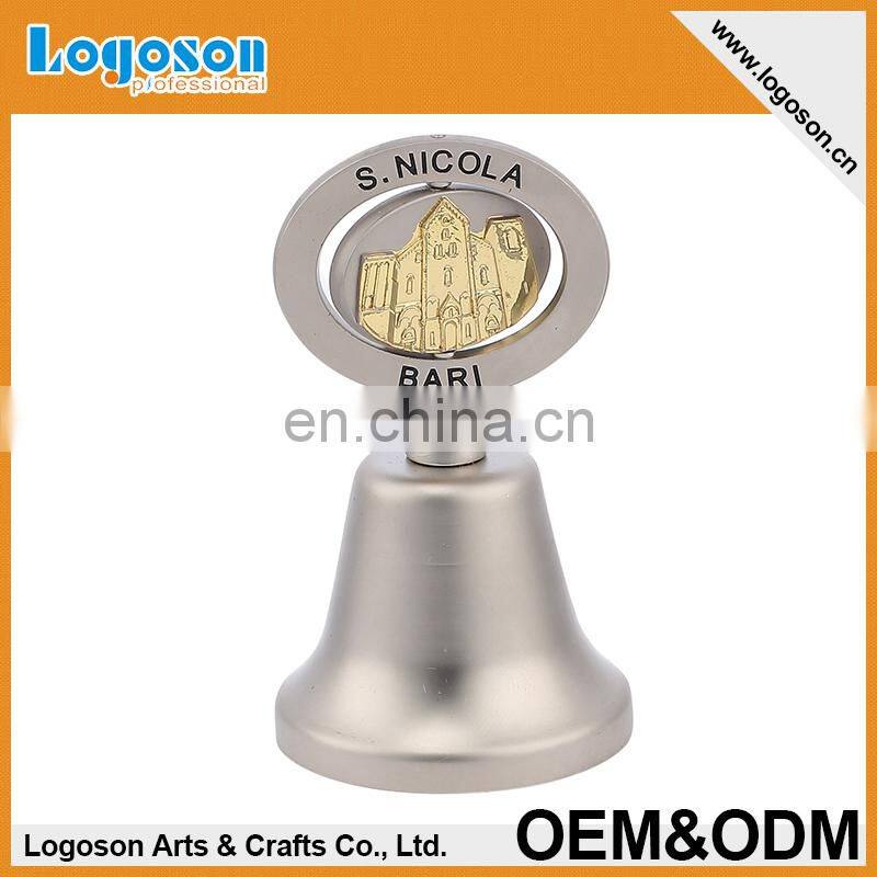 Top spining custom small metal souvenirs dinner bell brass bell