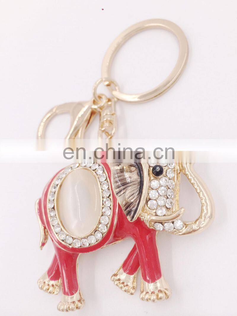Bejeweled Elephant Shape Key Chain Lovely Pendant Key Ring Elephants Keychain
