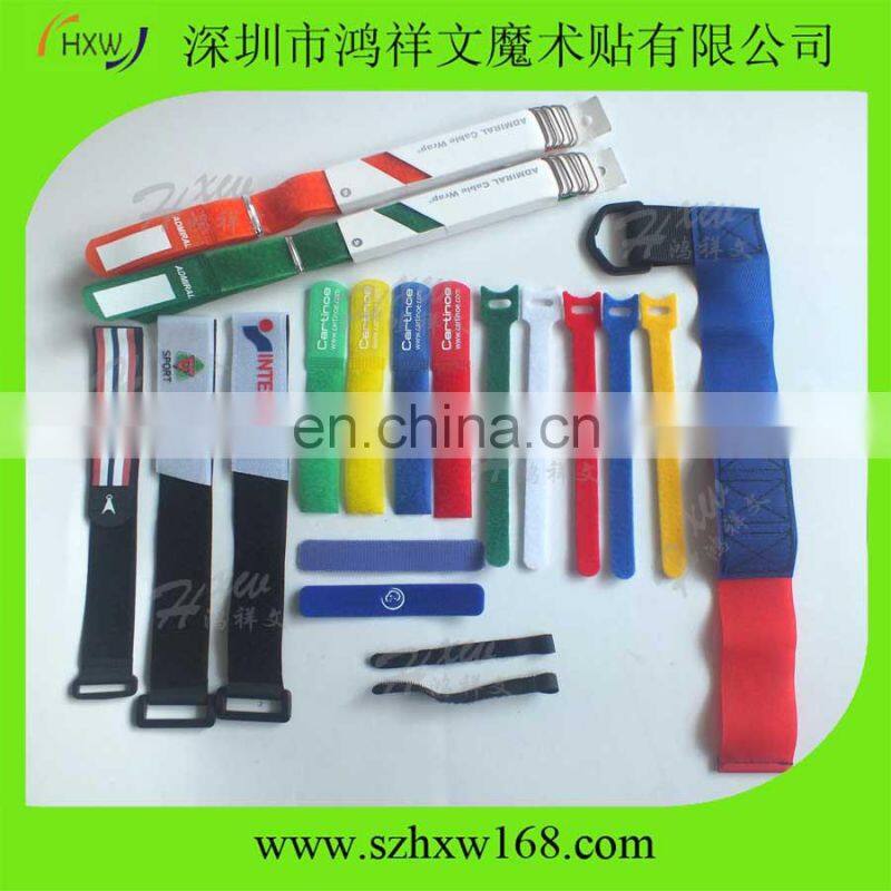 custom adjustable hook loop cable tie with buckle