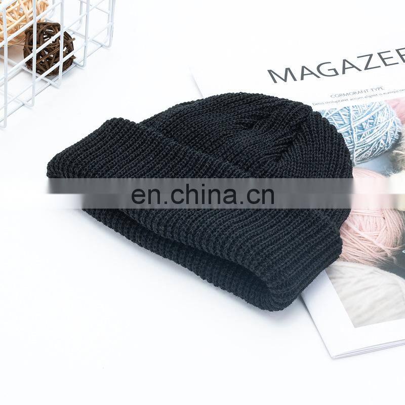 Adult Winter Warm Beanies Casual Short Thread Hip Hop Hat Men Beanie Female Girl Knitted Beanie Ribbed Skullcap Elastic Hats